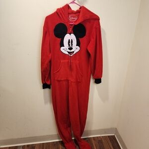Disney Red Footie Onesie one piece pajama Unisex Size M
